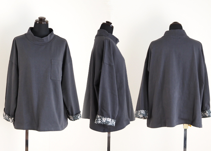 sosotto ソソット プルオーバーカットソー リバティプリント袖口