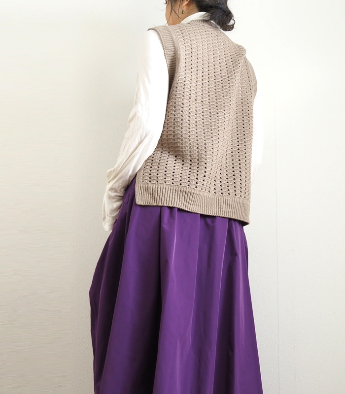 sosotto ソソット 透かし編みスリットベスト レディース