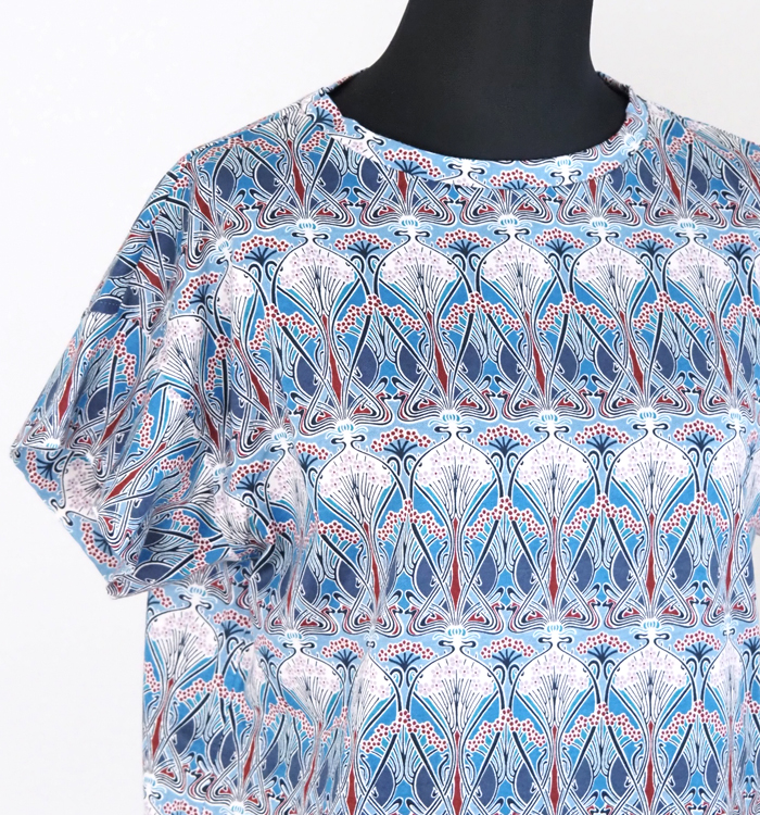 sosotto ソソット リバティプリント半袖Tシャツ クルーネック レディース