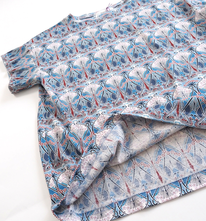 sosotto ソソット リバティプリント半袖Tシャツ クルーネック レディース