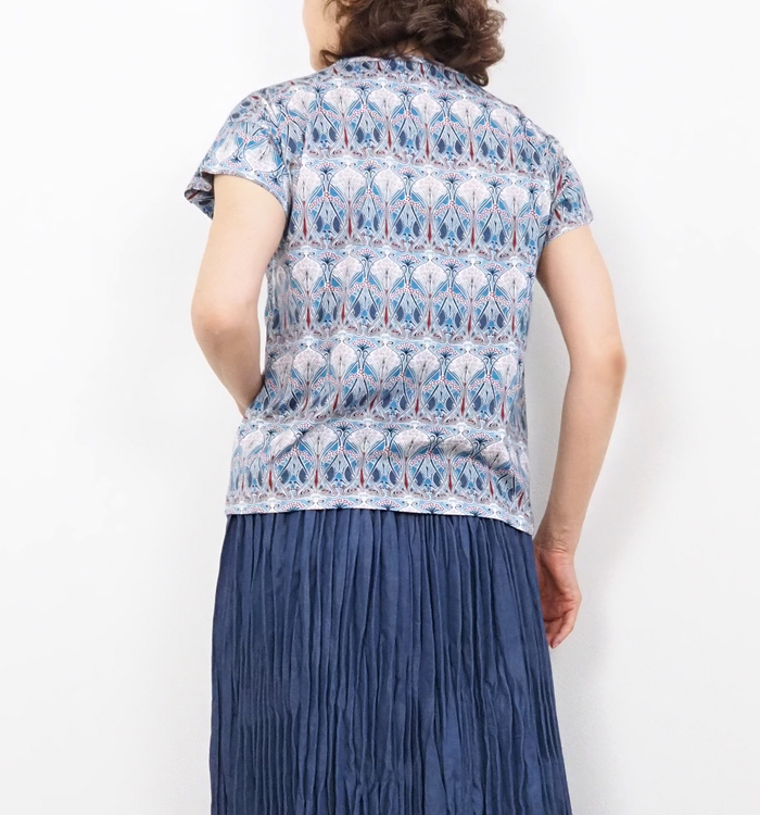 sosotto ソソット リバティプリント半袖Tシャツ クルーネック レディース