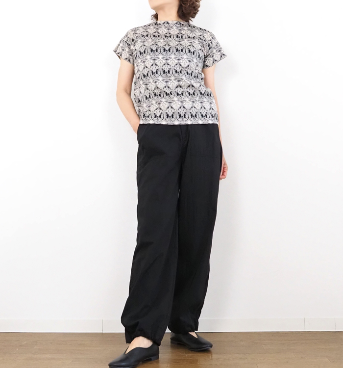 sosotto ソソット リバティプリント半袖Tシャツ クルーネック レディース