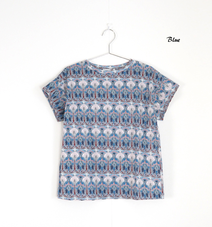 sosotto ソソット リバティプリント半袖Tシャツ クルーネック レディース
