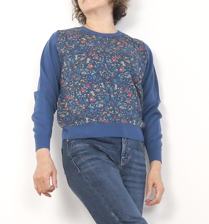 sosotto ソソット リバティプリント プルオーバーニット レディース