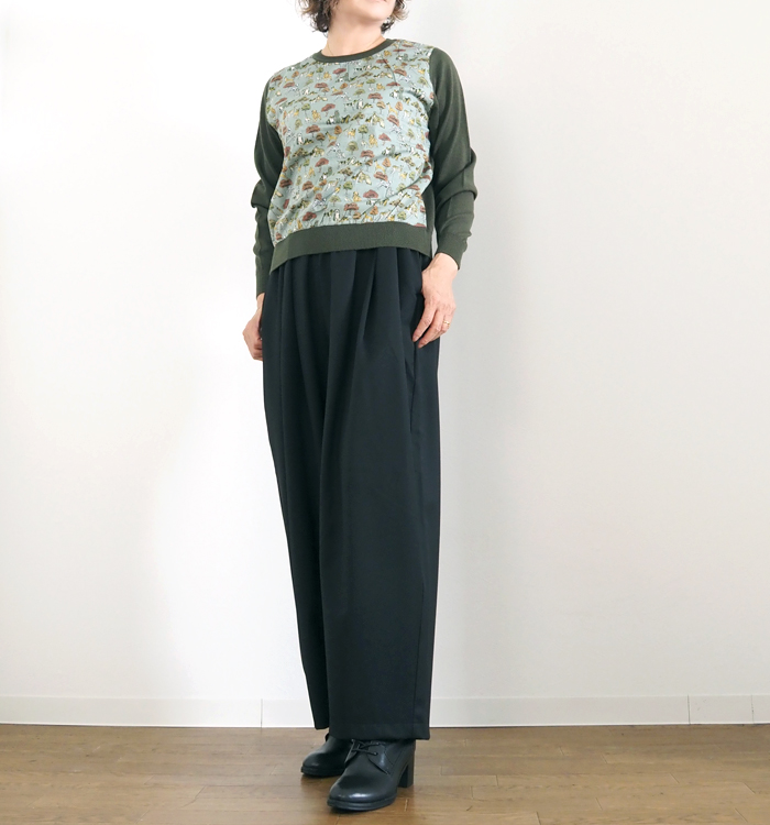 sosotto ソソット リバティプリント プルオーバーニット レディース