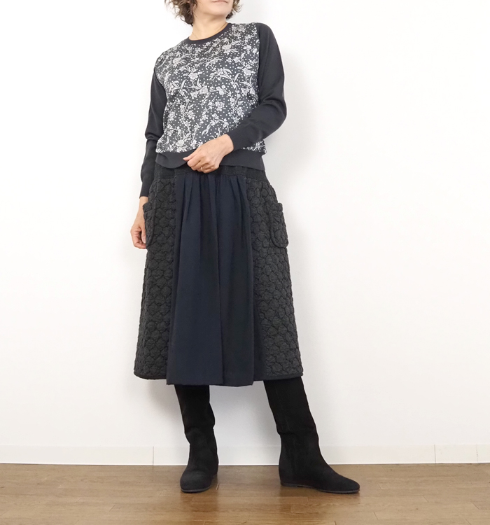 sosotto ソソット リバティプリント プルオーバーニット レディース