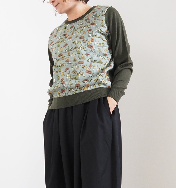 sosotto ソソット リバティプリント プルオーバーニット レディース