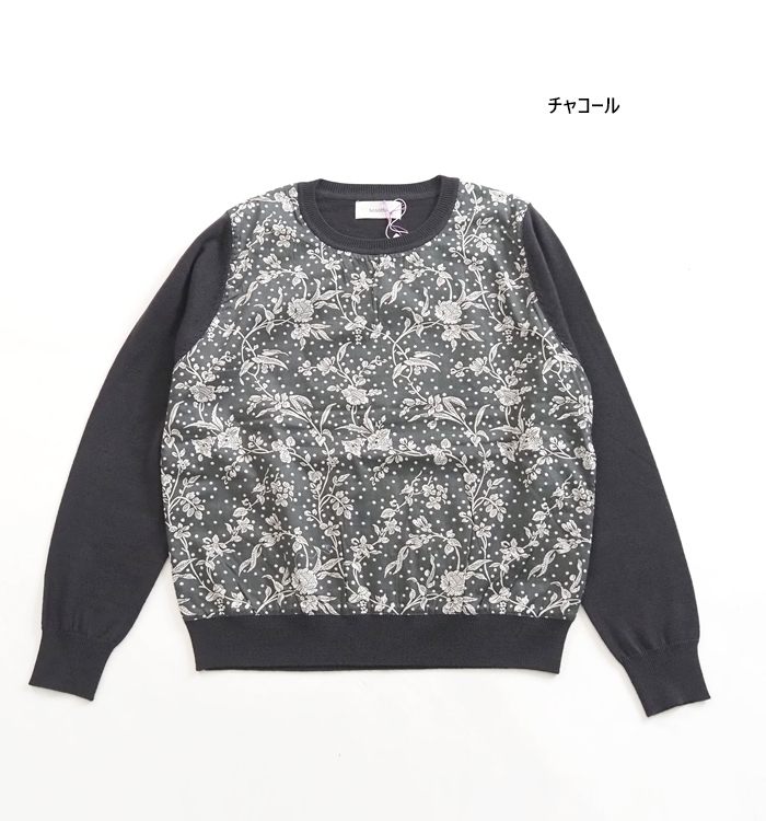 sosotto ソソット リバティプリント プルオーバーニット レディース