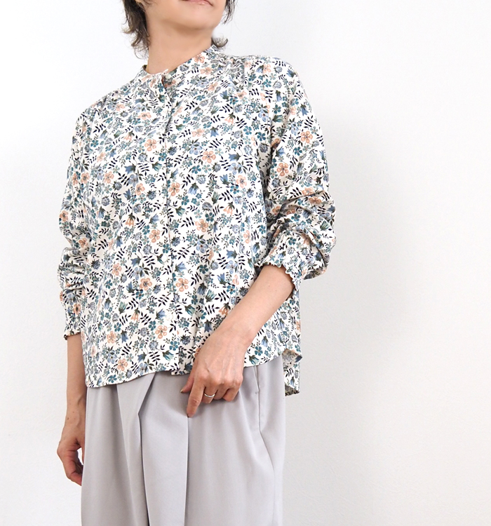 sosotto ソソット ブラウス LIBERTYコーデュロイ バンドカラー