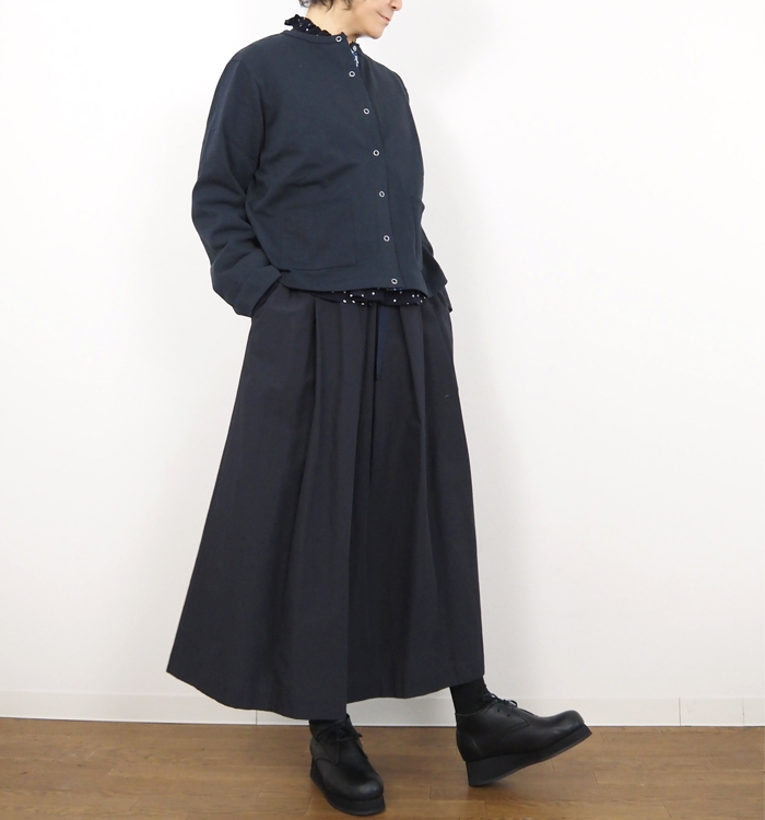 sosotto ソソット リバティプリント部分使い 21/2天竺クルーネックカーディガン