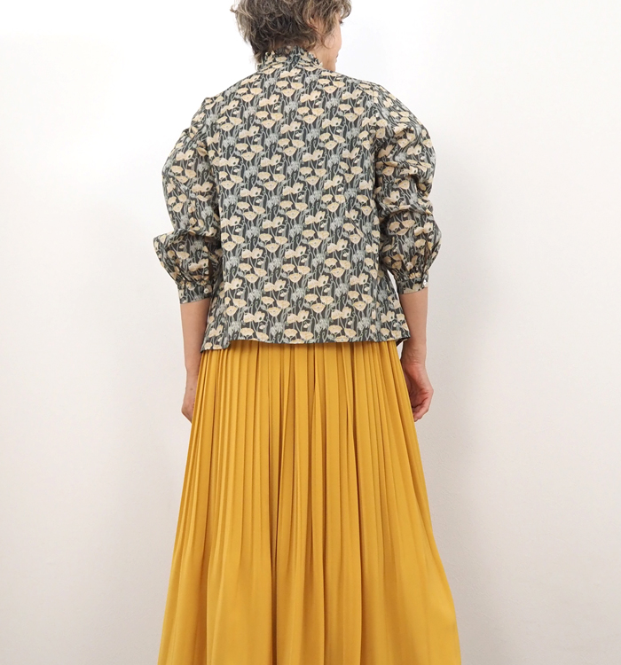 sosotto ソソット ブラウス LIBERTYタナローン フリルカラーシャーリング レディース