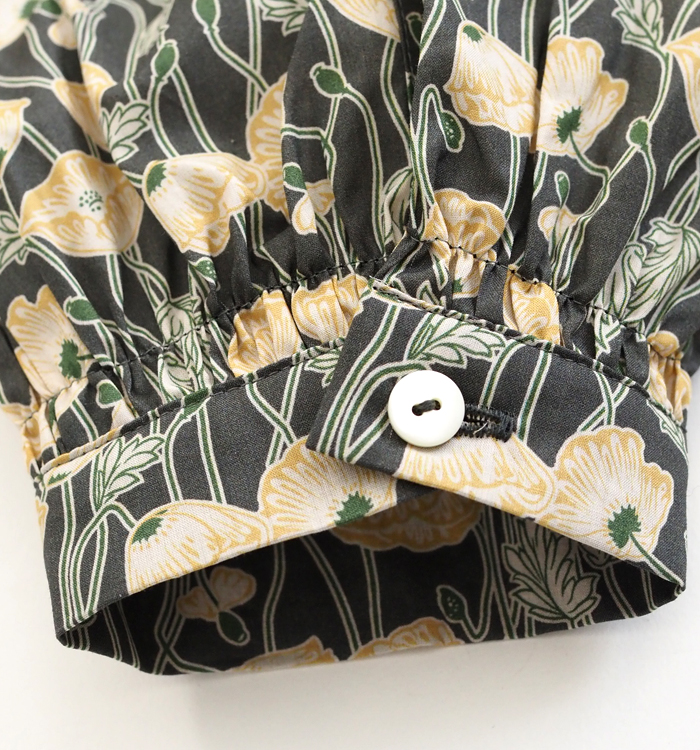 sosotto ソソット ブラウス LIBERTYタナローン フリルカラーシャーリング レディース