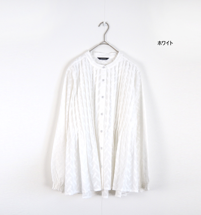 sosotto ソソット 刺繍ピンタックブラウス 小枝柄