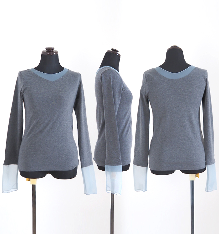 CYNICAL シニカル ラウンドネックプルオーバー チュールレイヤード レディース