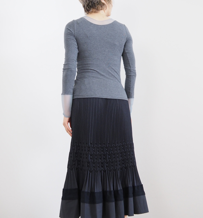 CYNICAL シニカル ラウンドネックプルオーバー チュールレイヤード レディース