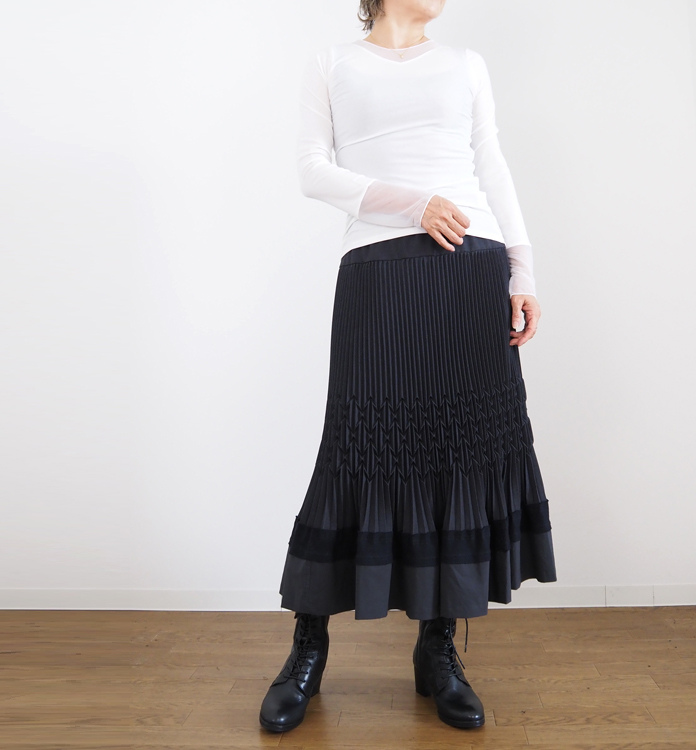 CYNICAL シニカル ラウンドネックプルオーバー チュールレイヤード レディース