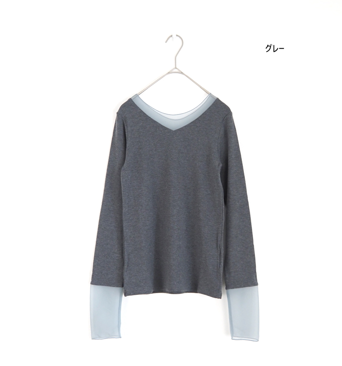 CYNICAL シニカル ラウンドネックプルオーバー チュールレイヤード レディース