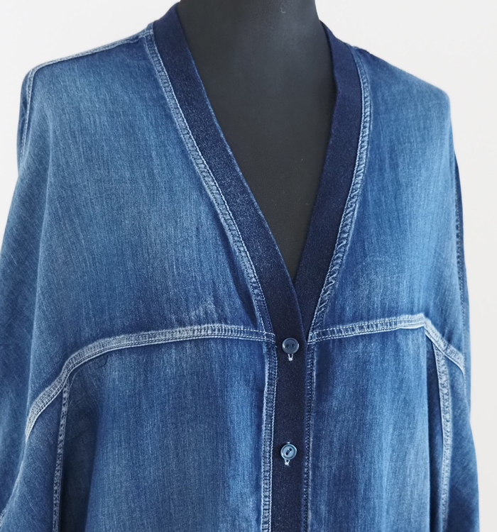 CYNICAL シニカル シアーデニム Vネックカーディガン