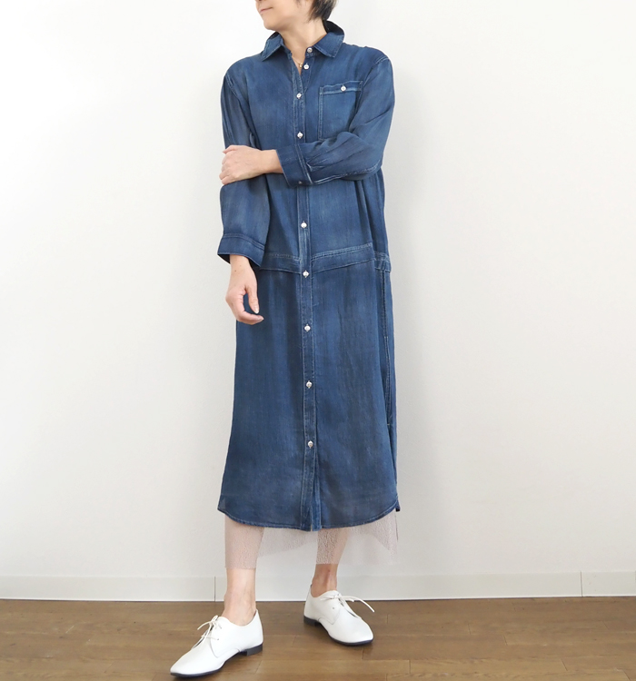 CYNICAL シニカル シアーデニムシャツワンピース ロング