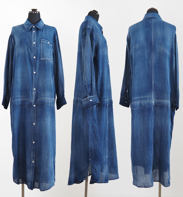 CYNICAL シニカル シアーデニムシャツワンピース ロング