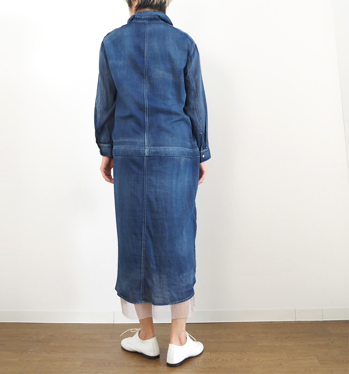 CYNICAL シニカル シアーデニムシャツワンピース ロング