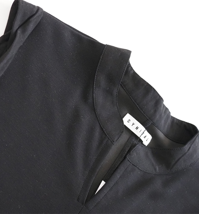 CYNICAL シニカル キーネックロングワンピース リブストレッチ