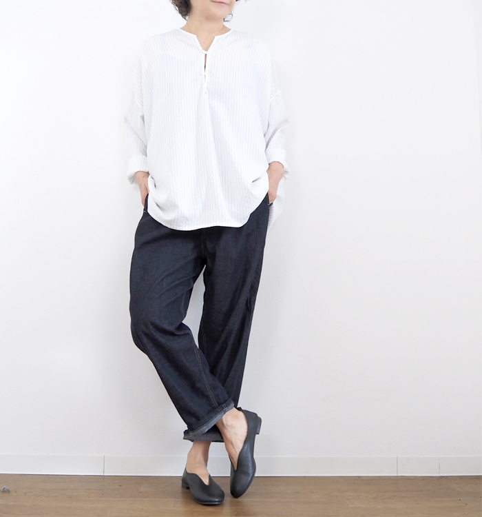 NARU factory ナルファクトリー コージーパンツ 8オンスムラデニム レディース