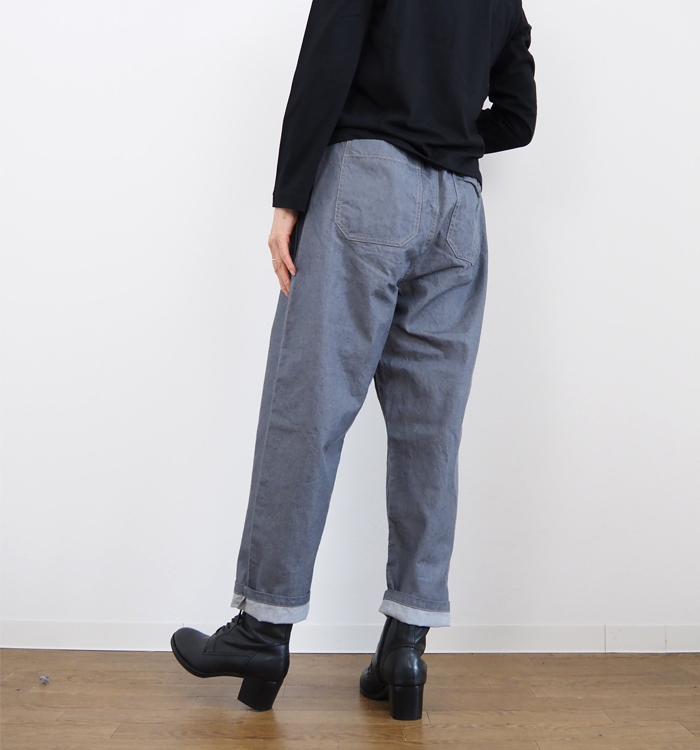 NARU factory ナルファクトリー コージーパンツ 8オンスムラデニム レディース