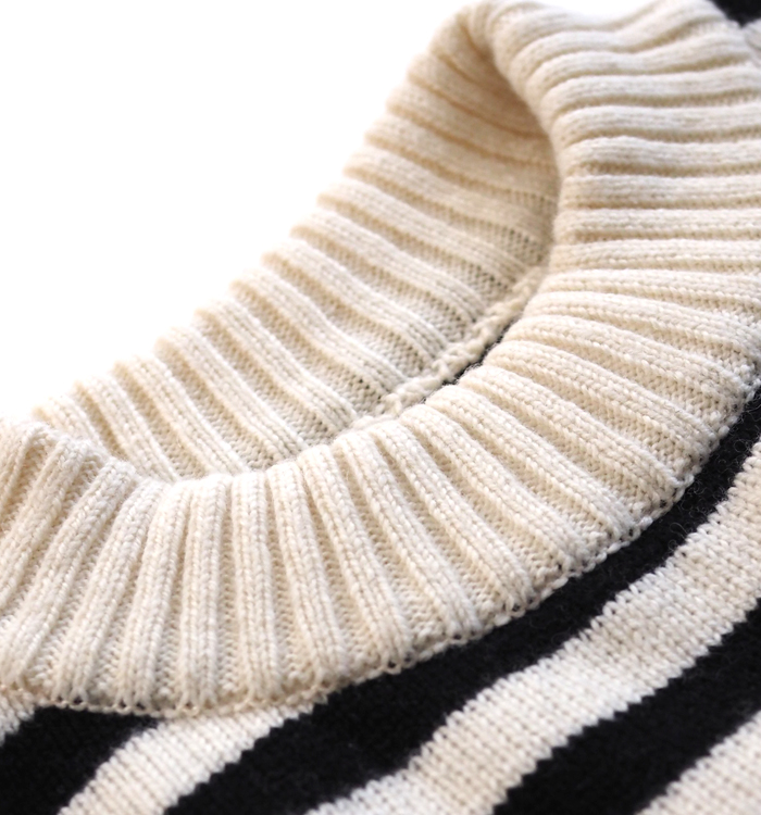 NARU ナルファクトリー エアヤーンコットンボーダー コモドニット レディース ウォッシャブル