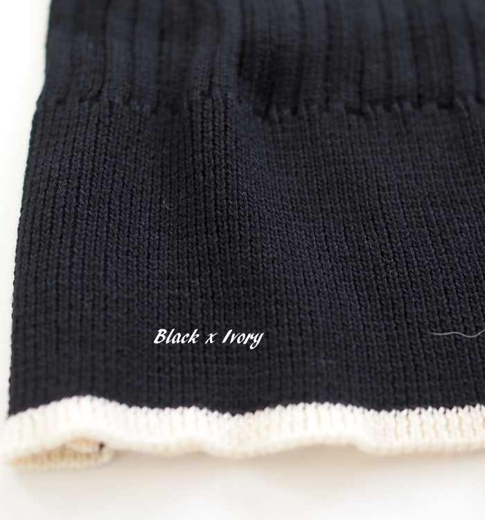 NARU factory ナルファクトリー ランダムリブニット バイカラーハイネック レディース