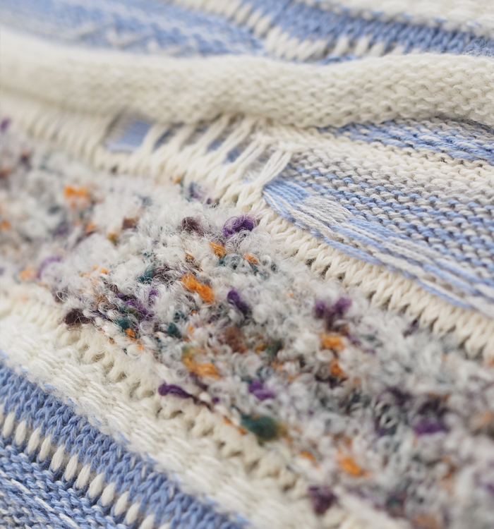 NARU factory ナルファクトリー ベスト マーブルウェーブVネックニット 