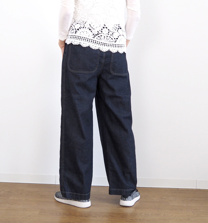 NARU factory ナルファクトリー イージーパンツ 8オンスムラデニム レディース
