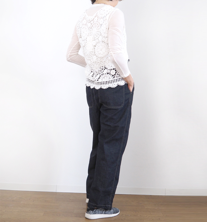 NARU factory ナルファクトリー イージーパンツ 8オンスムラデニム レディース