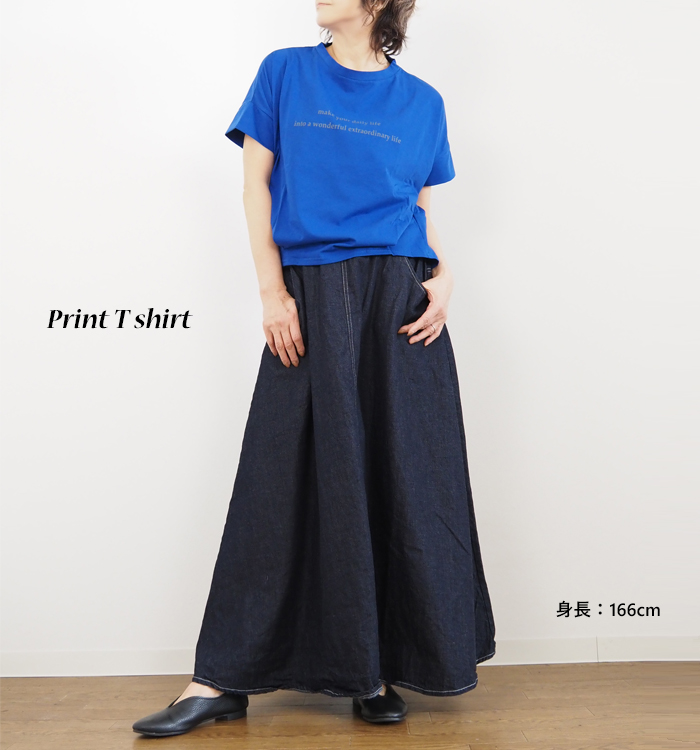 NARU factory ナルファクトリー サイロ天竺 半袖プリントTシャツ レディース