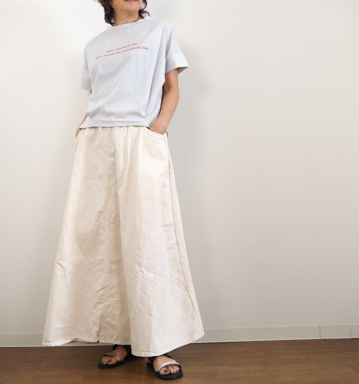 NARU factory ナルファクトリー サイロ天竺 半袖プリントTシャツ レディース