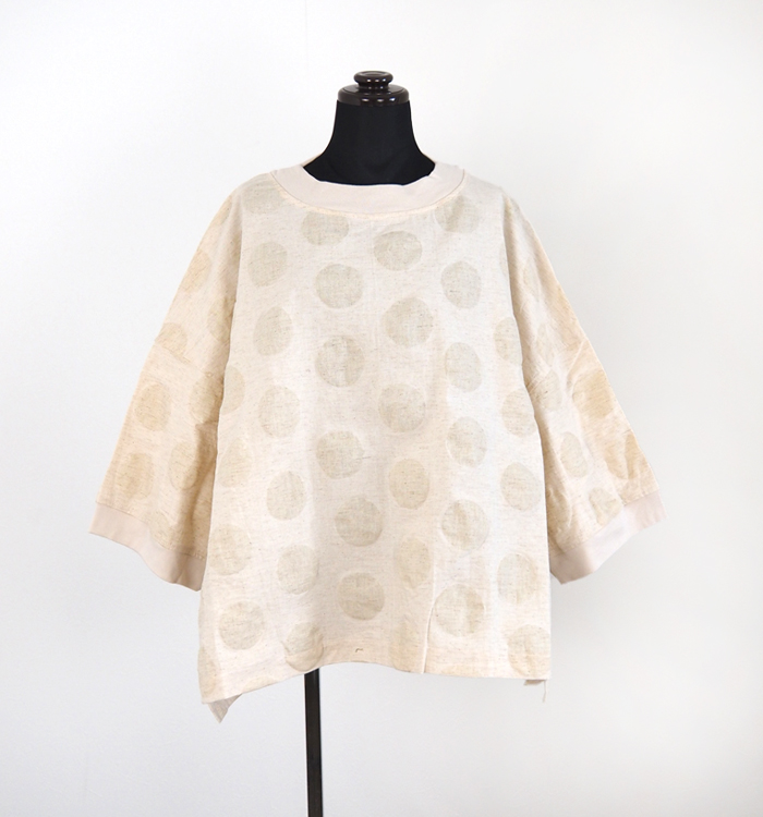 NARU ナルファクトリー 綿麻シーチング塩縮ワイドTシャツ