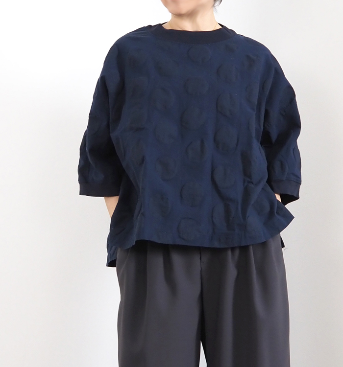 NARU ナルファクトリー 綿麻シーチング塩縮ワイドTシャツ