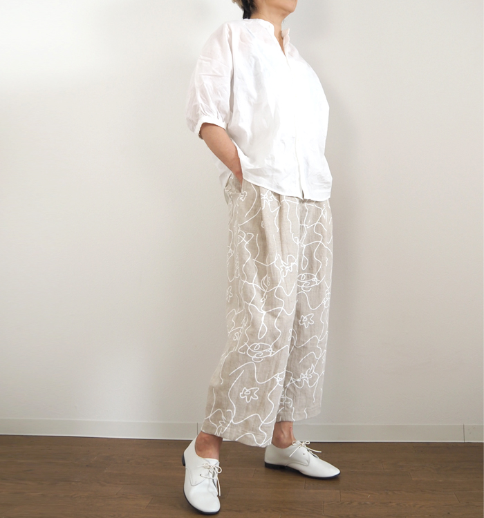 NARU ナルファクトリー 塩縮ランダムドットシャツ 綿ローン レディース 軽量 羽織り