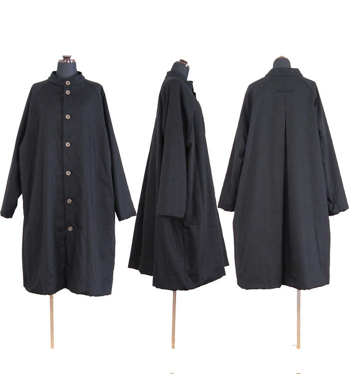 NARU factory ナルファクトリー ラグランパデットハーフコート コットンオックス レディース