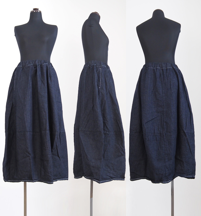 NARU factory ナルファクトリー エッグスカート 8オンスムラデニム レディース