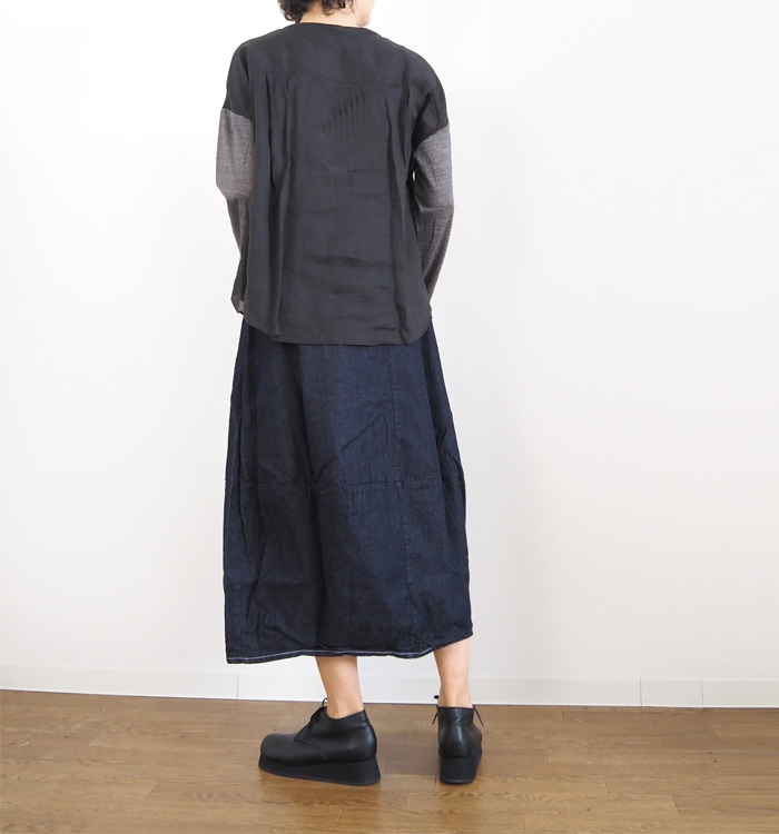 NARU factory ナルファクトリー エッグスカート 8オンスムラデニム レディース