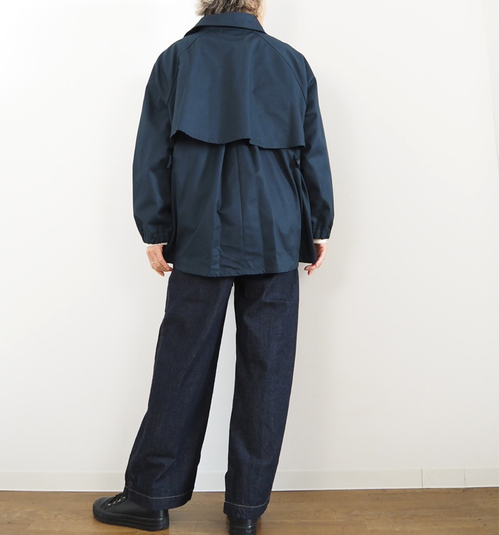 NARU factory ナルファクトリー 40/2コットンギャバ ショートトレンチコート レディース