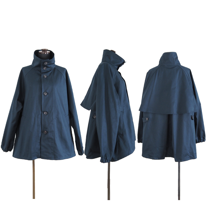 ebure エブール　コットンギャバショートトレンチ　ネイビー　定価5.8万 ebure エブールコットンギャバショートトレンチネイビー定価5.8万