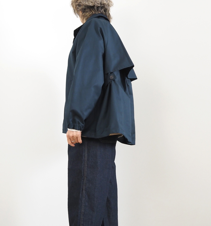 NARU factory ナルファクトリー 40/2コットンギャバ ショートトレンチコート レディース