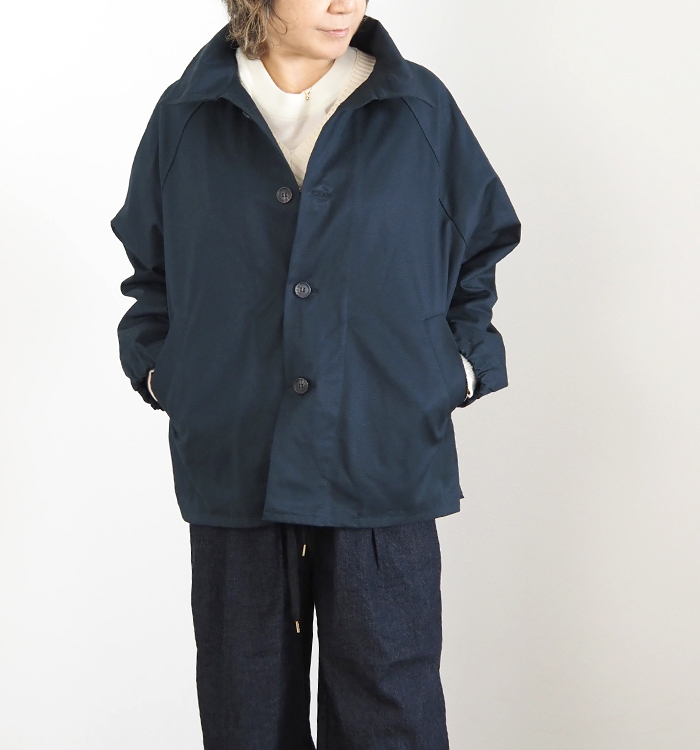 NARU factory ナルファクトリー 40/2コットンギャバ ショートトレンチコート レディース