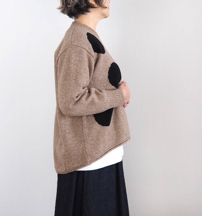 NARU ナルファクトリー ドット柄ニット プルオーバー ウォッシャブル レディース