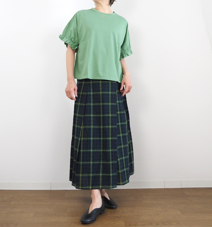 NARU ナルファクトリー サイロプレミアム天竺 ギャザーフリルスリーブプルオーバー