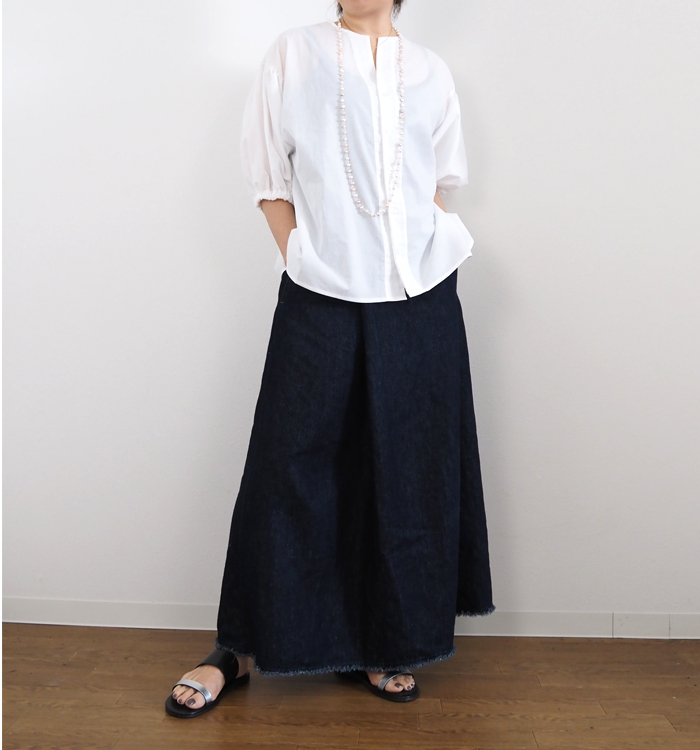 NARU ナルファクトリー ロングシャツ 綿ローンクリアワッシャー 薄手