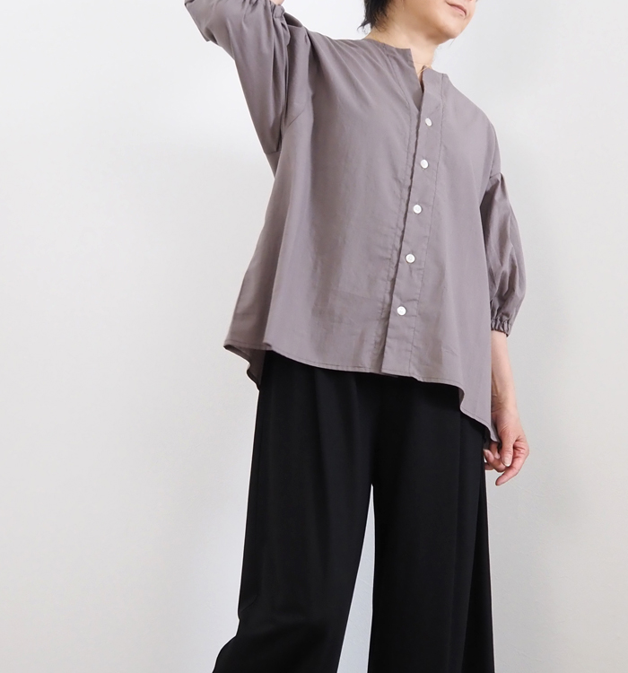 NARU ナルファクトリー ロングシャツ 綿ローンクリアワッシャー 薄手