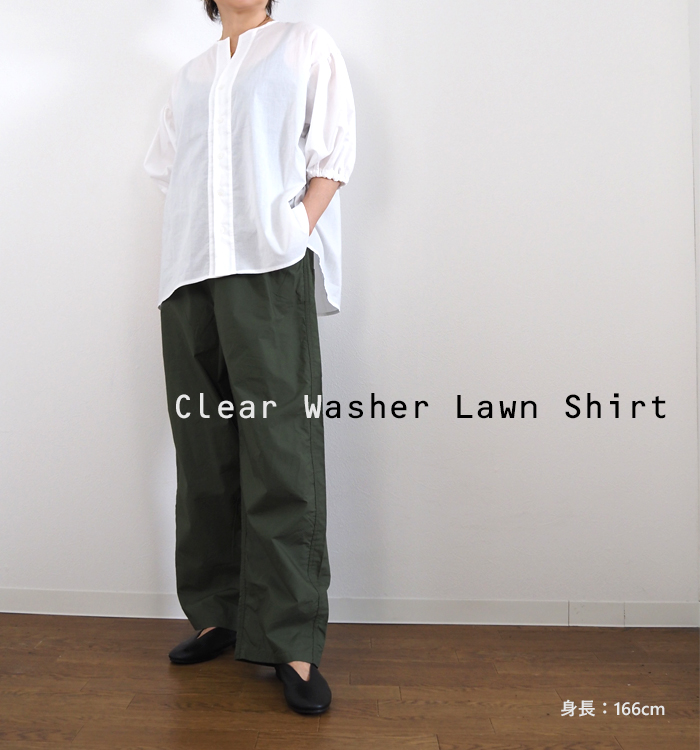 NARU ナルファクトリー ロングシャツ 綿ローンクリアワッシャー 薄手